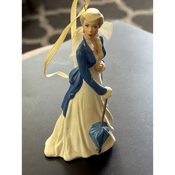 Hallmark ‘03 Gone With the Wind Ornament Scarlett O'Hara White Dress Blue Jacket - Picture 3 of 9